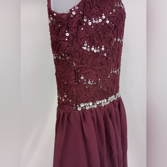 SPEECHLESS Barbiecore Plum Sequin Lace Sleeveless Party Dress(#51) - Picture 7 of 15